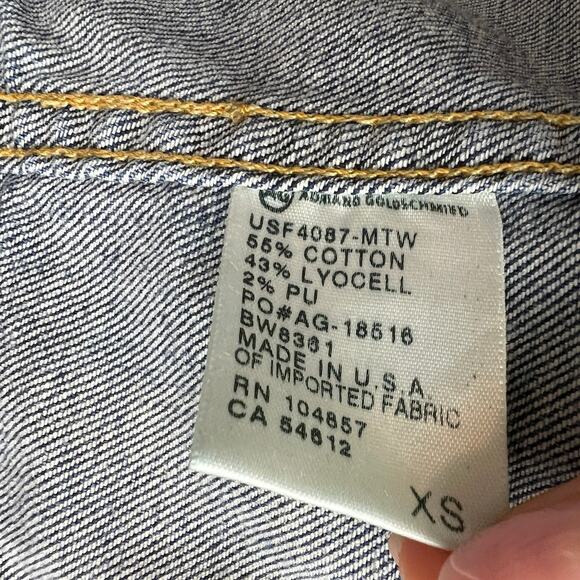 AG JEANS Blue Medium Wash Cotton Blend The Robyn Slim Denim Jean Jacket Size XS - Picture 8 of 11